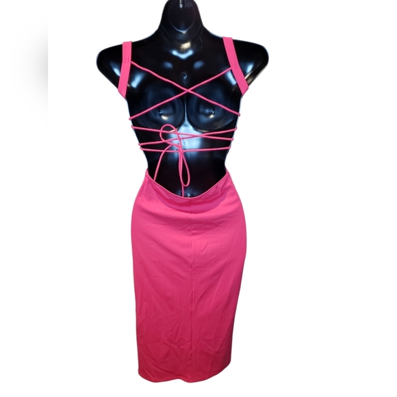 Halara Red Midi Dress With Slit XS - Picture 4 of 6